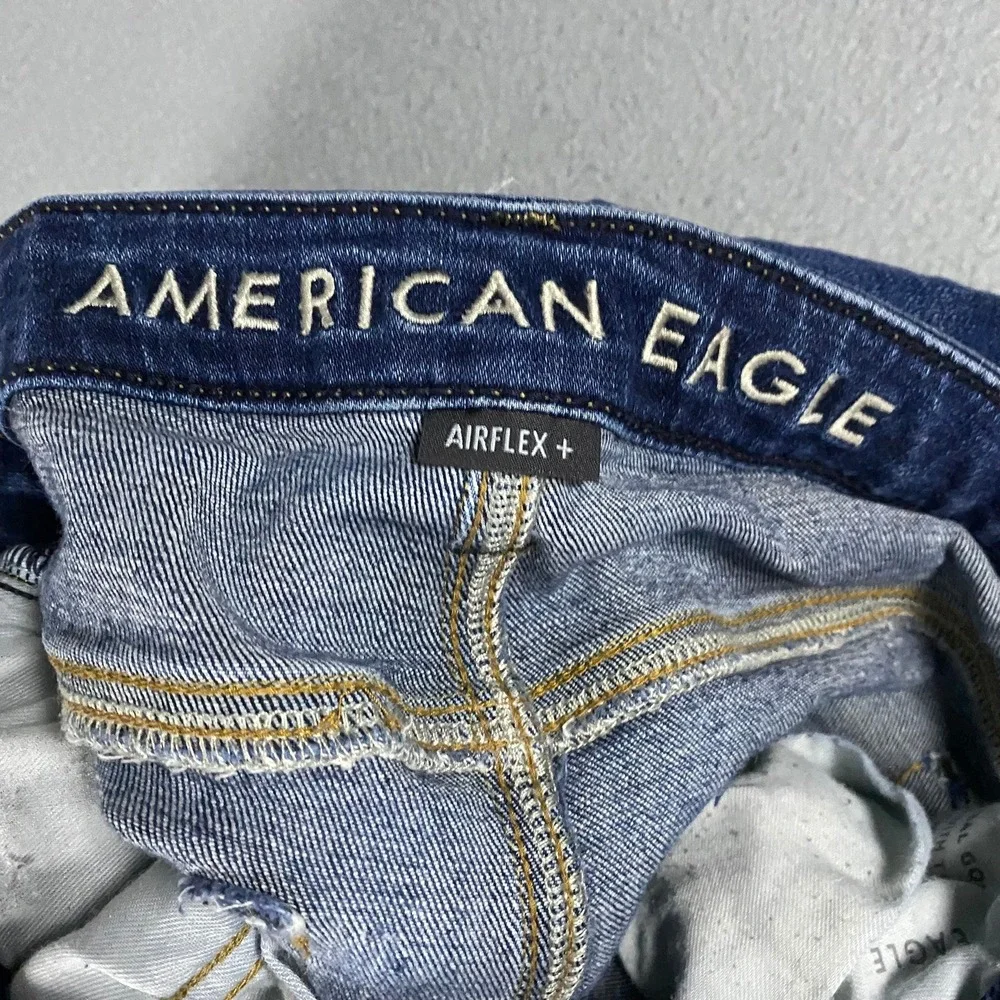 American Eagle Skinny Jeans Mens 30x32 Blue Distressed Ripped